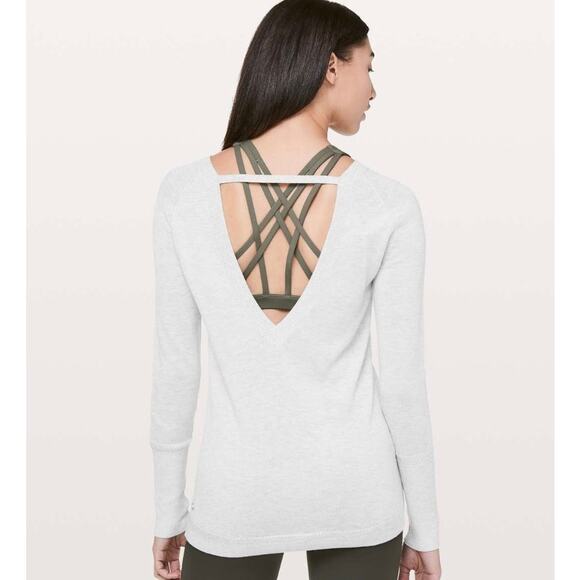 Lululemon Unity Drop Back Sweater in Heathered Silver Ice - Picture 1 of 11